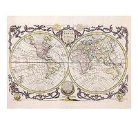 Map Of The World Vintage Art Print Canvas Premium Wall Decor Poster