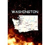 Map of Washington state, Major Cities, lakes and rivers 140 Pages 8.5''x11'' in Jounal Lined