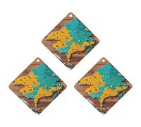 Map on Wooden Background Car Air Freshener, 3 Pcs Rhombus Hanging Air Freshener Cards, Long Lasting Fragrance Scented Cards for Car, Home, Office White-style