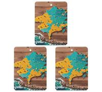 Map on Wooden Background Car Air Freshener, 3 Pcs Square Hanging Air Freshener Cards, Long Lasting Fragrance Scented Cards for Car, Home, Office White-style
