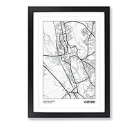 Map Oxford UK Framed Print | A2 Black Framed Wall Art | Ready to Hang | Modern Map Picture | Living Room Bedroom Lounge Office