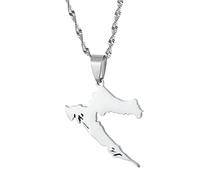Map Pendant Necklace - Irregular Croatia Map Pendant Necklaces Men Women Classic Polishing Croatian Fashion Jewelry Christmas Birthday Gift