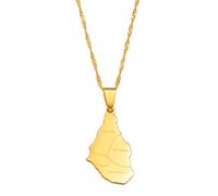 Map Pendant Necklace Montserrat Island Map With Cities Pendant Necklaces For Women Men Hip Hop Trendy Jewelry Gifts