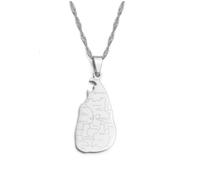 Map Pendant Necklace - Sri Lanka Map City Name Pendant Necklaces Women Men Charm Sri Lankan Maps Jewelry Patriotic Ethnic Gift,White,45Cm