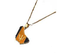 Map Pendant Necklace - Trendy Enamel Barbados Island Map Flag Pendant Necklace Men Women Barbados Map Thin Chain Jewelry Accessories Gift,Yellow