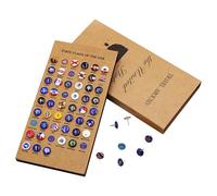Map Pins - Pins for Cork Boards, Decorative Pins 51 Pieces Flag Design for Hanging Photos at Christmas