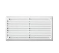 Map Plastic Louvre Air Vent Cover with Flyscreen, for Openings: 6" x 3" (150mm x 75mm), Ventillation Grille Cover, White