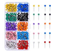 Map Push Pins, 1000 PCS Assorted Color Round Head Thumb Tacks, 1.5cm Metal Point Drawing Pins, Multi-Purpose Marking Pins for Map, Cork Board, Bulletin Board, Picture Photo, Home Office and DIY Craft