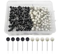 Map Push Pins for Pinboard, 600 Pcs Black & White Drawing Pins Ball Head Tacks Map Push Pin Round for Notice Bulletin Board 1/8 Inch