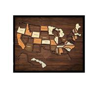 Map Puzzle Board, Wooden Country Decor, 24x18 Inches with Crafted Build, Travel Display with Classic Style, National Wall Art with Creative Design, Accessory for Bedroom Dorm Office Family