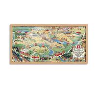 Map Scheuerle 1925 Glacier National Park Montana USA Framed Wall Art Print Long 25X12 Inch