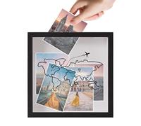 Map Shadow Frame, 8x8 Inch Deep Shadow Box Frame With Top Slot, Clear Protective Display Case For Tickets, Dried Flowers, Photos, Specimens, Stamps & Keepsakes