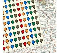 Map Stickers - Gift - 100 Translucent Map Stickers - Mark Where You've Travelled Without Covering It - Coloured Dot Let You See What's Underneath - Light Grey, Green, Blue, Yellow and Red