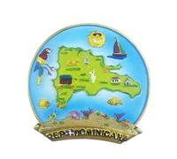 Map Style Dominican Republic Refrigerator Magnet Travel Souvenir Refrigerator Decoration 3D Fridge Magnetic Sticker Hand Painted Craft