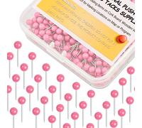 Map Tacks 1/8-Inch Assorted Color Beads Head Map Marking Push Pins,500-count (Pink)