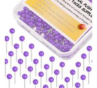 Map Tacks 1/8-Inch Assorted Color Beads Head Map Marking Push Pins,500-count (Purple)