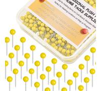 Map Tacks 1/8-Inch Assorted Color Beads Head Map Marking Push Pins,500-count (Yellow)