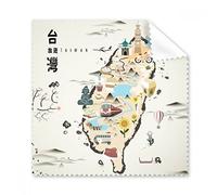 Map Taiwan Travel Features Glasses Cloth Cleaning Cloth Gift Phone Screen Cleaner 5pcs