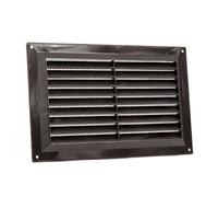 MAP Plastic Louvre Air Vent with Flyscreen Double Brick Grille Cover 9" x 6" (229 x 150mm) Brown