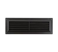 Map Vent Map Louvre Vent Cover 9" X 3" (229mm X 76mm), Fixed Plastic Grille With Flyscreen To Cover Single Brick, Dark Brown