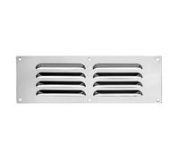 Map Vent Metal Louvre Air Vent Cover, Suitable For Venting Gas Appliances Internal External Wall, For Openings 9 X 3" (229 X 76mm), Chrome