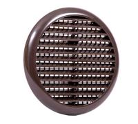 Map Round Louvre Air Vent Cover for Openings 80-152mm, Integral Flyscreen Mesh, for Bathroom, Kitchen, Shed, Garage, External & Internal Walls - Brown