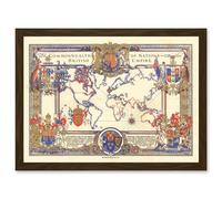 Map Webb 1937 British Empire Commonwealth Pictorial Artwork Framed Wall Art Print A4 Artery8 Brown One Size