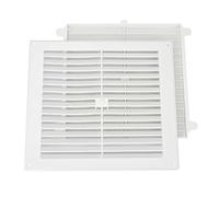 Map White Louvre Vent 229 x 229mm (9"x9") with Detachable Flyscreen Plastic Air Vent Grille for Walls & Furniture Ventilation Cover