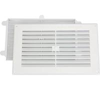 Map White Louvre Vent 9"x6" with Detachable Flyscreen Plastic Air Vent | 229 x 152mm Grille for Walls & Furniture Ventilition Cover