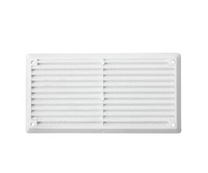 Map White Plastic Louvre Air Vent 6" x 3" with Flyscreen and Ventilation | 150mm x 75mm Single Brick Grille Cover suitable for interior & exterior use