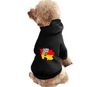Map with Germany Flag Printed Dog Hoodie Breathable Soft Cat Sweatshirt for Small Medium Large M
