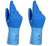 Mapa Professional JERSETTE 301 Latex Chemical Resistant Cleaning Gloves, Waterproof, Kitchen, Dishwashing, Floor, Household, Industrial, Plastering Washable/Reusable Blue Size 10 (XL) (Pack of 2)