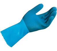MAPA Professional JERSETTE 301 - Latex Chemical Resistant Gloves, Liquid Proof, Cleaning and Construction Gloves, Blue, Size 6 Protective Gloves (1 Pair), 6 (XS)