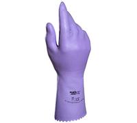 MAPA Professional JERSETTE 307 - Latex Cleaning and Maintenance Gloves, Liquid proof, Mauve (Pale Purple) Size 7 Protective Safety Work Gloves (1 Pair)