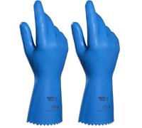 MAPA Professional JERSETTE 308 - Food Safe Gloves in Latex, Waterproof Gloves, Blue, Size 10 Protective Gloves (1 Pair) (Pack of 2)