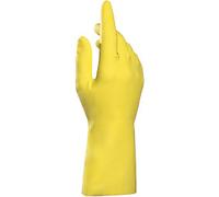 MAPA Professional VITAL 124 - Thin Natural Latex Work Gloves, Chemical Resistant, Liquid Proof, Cleaning and Mechanics Gloves, Yellow, Size 7 Protective Gloves (1 Pair)