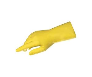 MAPA Professional VITAL 124 - Thin Natural Latex Work Gloves, Chemical Resistant, Liquid Proof, Cleaning and Mechanics Gloves, Yellow, Size 7 Protective Gloves (1 Pair)