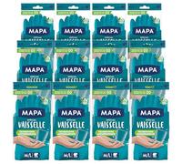 Mapa - Special Dishes - Non-slip household gloves mix Latex and Nitrile - Cotton interior - Express drying - 12 pairs - Size S/M