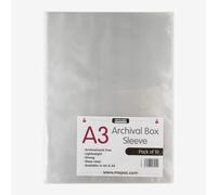 Mapac : Archival Box Sleeve : A3 : Pack of 10 : Clear : No Ring Binder Holes