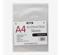 Mapac : Archival Box Sleeve : A4 : Pack of 10 : Clear : No Ring Binder Holes