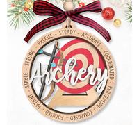 MAPDTWO Archery Ornament - Bow and Arrow Ornaments, Archer Ornaments for Christmas Tree - Archery Gifts - Archer Gifts for Men, Lovers, Teen Boys, Archers - 2 Layered Wood Bow and Arrow Ornament 2025