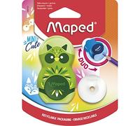 Maped - 2-in-1 Loopy Mini Cute Eraser/Sharpener, Refillable, Includes 1x Replacement Eraser - Random Colour