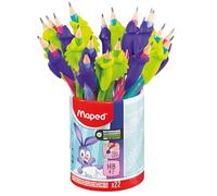 Maped - 22 Graphite HB Pencils + Kidy Learn Rabbit and Chameleon Finger Guide - Eraser Tip - Ideal for Learning to Write - Suitable for Ages 3 and Above