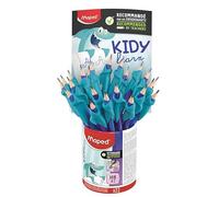 Maped - 22 graphite pencils and removable finger guides - Finger guide in soft blue material - Writing learning tool for graphites.