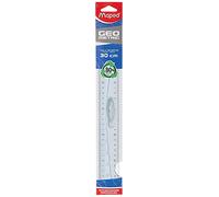 Maped 242130 Flat Geometric Ruler, 300 mm Plastic Drinker with Handle