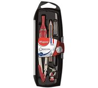 Maped - 5-Piece Origin Compass Set - Made in France - School Compass + Universal Ring + Mechanical Case + Mechanical Pencil + Mechanical Sharpener - with Lead + Steel Temples - Multicoloured