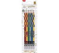Maped - 6 Graphite Pencils - Harry Potter HB Eraser Tip - Harry Potter Pencils - Set of 6