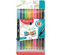 Maped 749050 Graph'Peps Felt-Tip Pens Fine Point 0.4 mm Durable Tip Writing Comfort Pack of 10 Colours