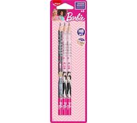 Maped - Barbie HB Pencil with Eraser Head - Pack of 6 - Wooden Pencils with Eraser - Ergonomic Shape