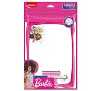 Maped - Barbie White Slate Kit - Unbreakable Soft - 1 Erasable Slate + 1 Accessory Holder + 1 Brush + 1 Felt Pen - Double Sided